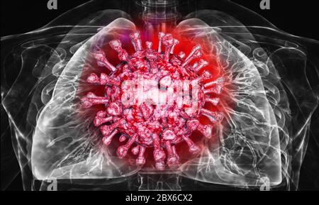 2019 éclosion de cellules du virus nCov-Corona et coronavirus grippe rouge concept de fond dangereux vaccin contre la grippe pandémique risque pour la santé médicale associé à la maladie. Banque D'Images