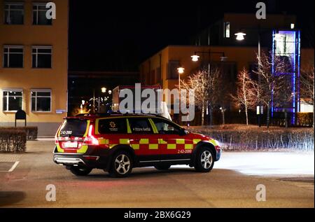 Linkoping, Suède 20200323 les objets dangereux présumés à l'intérieur du CNF (National Forensic Centre) se sont révélés inoffensifs. Police, services de sauvetage et ambulance sur place. Photo Jeppe Gustafsson Banque D'Images