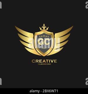 Modèle de logo abstrait de protection de lettre. Affiche commerciale nominale à monogramme haut de gamme. Illustration de Vecteur