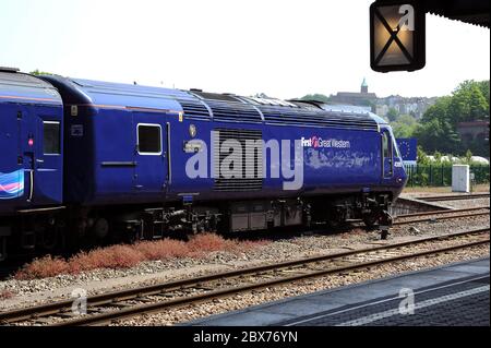 Power car 43185 « Great Western » au Temple Meads de Bristol. Banque D'Images