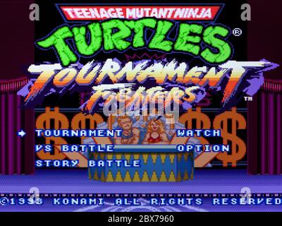 Les combattants du tournoi des Tortues Ninja - SNES Super Nintendo - usage éditorial uniquement Banque D'Images