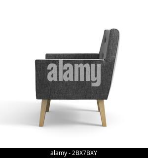 Fauteuil isolé sur fond blanc rendu 3D Banque D'Images