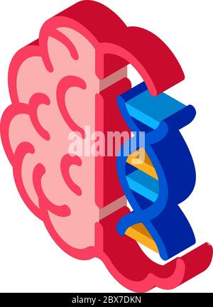 Illustration du vecteur d'icône isométrique de molécule cérébrale Illustration de Vecteur