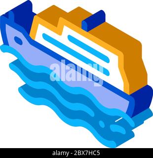 Illustration vectorielle d'icône isométrique de bateau de plaisance Illustration de Vecteur