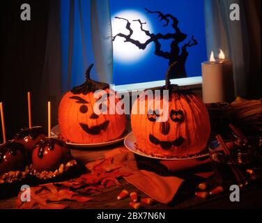 Des gâteaux de citrouille effrayants Banque D'Images