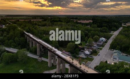 5 juin 2020, St Thomas Elevated Park Aerial - le premier parc surélevé du Canada situé sur le côté ouest de St Thomas Ontario Canada, Luke Durda/Alamy Banque D'Images