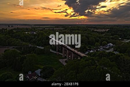 5 juin 2020, St Thomas Elevated Park Aerial - le premier parc surélevé du Canada situé sur le côté ouest de St Thomas Ontario Canada, Luke Durda/Alamy Banque D'Images