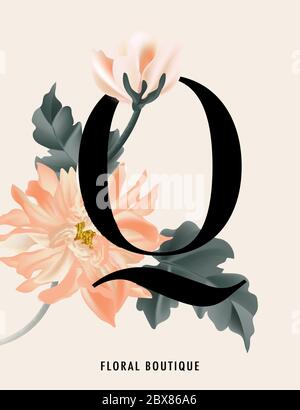 Motif fleuri, modèle beige pastel doux avec fleur en pâquerette, feuilles contrastées. Décoration de mariage tendre, étiquette d'invitation, fram botanique Illustration de Vecteur