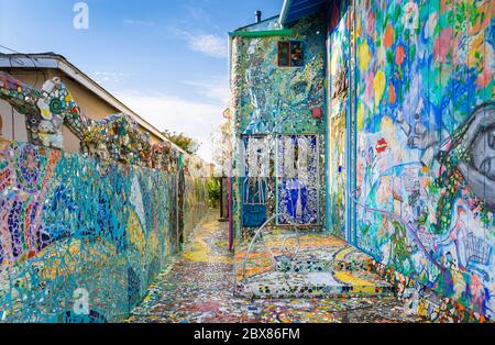 Maison en mosaïque à Venice Beach Banque D'Images