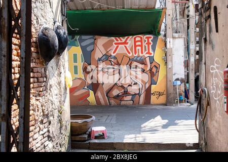 Street art à Chinatown, Bangkok, Thaïlande, Southée Asie. Banque D'Images