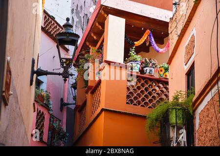 le balcon de l'allée du baiser à guanajuato Banque D'Images