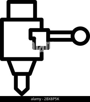 Icône de fraiseuse de métaux, style de contour Illustration de Vecteur