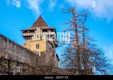 Lipnice nad Sazavou. Château médiéval de style gothique, République tchèque. Banque D'Images