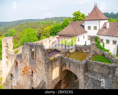 Ruines du château de Landstejn en Tchéquie. Banque D'Images