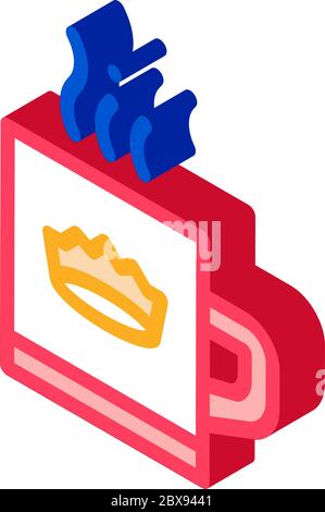 Illustration vectorielle icône isométrique de la tasse à boisson Crown Illustration de Vecteur