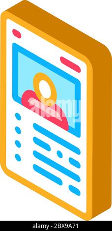 Illustration vectorielle d'icône isométrique de la carte joueur du joueur Illustration de Vecteur