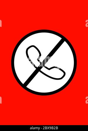 Panneau d'avertissement il est interdit de parler au téléphone. Illustration de Vecteur