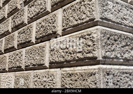 Ashlar (Bugnato en italien), clôture d'un mur en gros blocs de pierres en Vénétie, Italie, Europe Banque D'Images