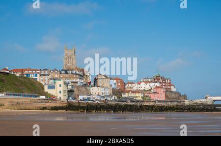 Vue sur la ville de Cromer depuis la plage Banque D'Images