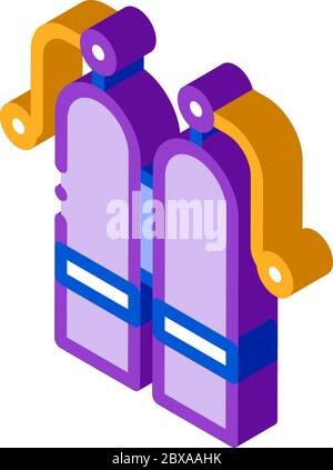Illustration vectorielle d'icône isométrique de cylindre à oxygène Illustration de Vecteur