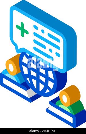 Illustration vectorielle d'icône isométrique de l'aide médicale mondiale Illustration de Vecteur