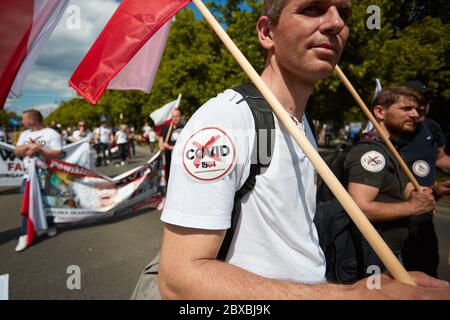 Varsovie, Mazovie, Pologne. 6 juin 2020. Les opposants à l'obligation de vaccination ont protesté en Warsaw.in sur la photo: Credit: Hubert Mathis/ZUMA Wire/Alay Live News Banque D'Images