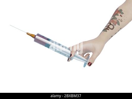 injection infirmière. Ce cauchemar de dame vintage dans le chemin de coupure est très utile pour les créations de conception graphique, l'illustration 3d Banque D'Images