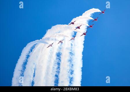 Flèches rouges sur le Sidmouth 25Aug2017 Banque D'Images