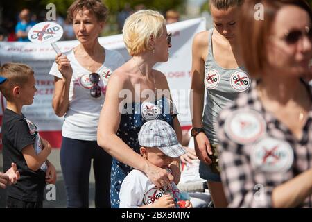 Varsovie, Mazovie, Pologne. 6 juin 2020. Les opposants à l'obligation de vaccination ont protesté en Warsaw.in sur la photo: Credit: Hubert Mathis/ZUMA Wire/Alay Live News Banque D'Images
