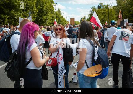 Varsovie, Mazovie, Pologne. 6 juin 2020. Les opposants à l'obligation de vaccination ont protesté en Warsaw.in sur la photo: Credit: Hubert Mathis/ZUMA Wire/Alay Live News Banque D'Images