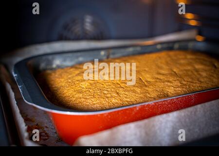Gâteau de Savoie cuit au four Banque D'Images