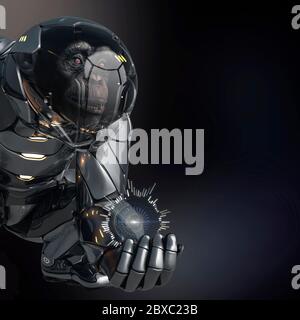 l'astronaute chimpanzé mettra un peu de plaisir à vos créations, l'illustration 3d Banque D'Images