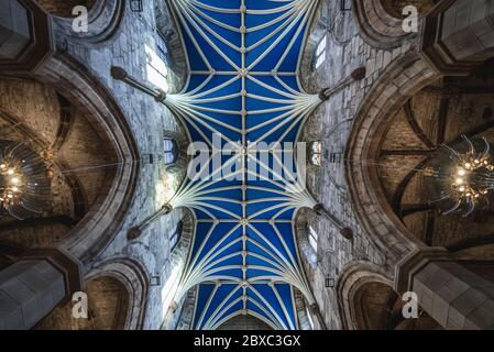 Plafond sur la nef centrale dans la cathédrale St Giles également appelé le haut Kirk d'Édimbourg à Édimbourg, la capitale de l'Écosse, une partie du Royaume-Uni Banque D'Images