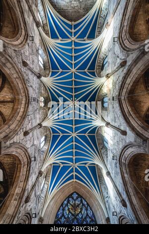 Plafond sur la nef centrale dans la cathédrale St Giles également appelé le haut Kirk d'Édimbourg à Édimbourg, la capitale de l'Écosse, une partie du Royaume-Uni Banque D'Images