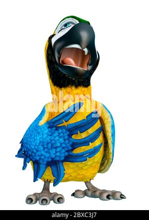 parrot est le dessin animé chant. Ce type de masque est très utile pour les créations de conception graphique, l'illustration 3d Banque D'Images