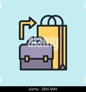 B2C, de l'entreprise au consommateur. Illustration du concept de marketing numérique, bannière de style linéaire à conception plate. Utilisation pour les bulletins d'information, les en-têtes et les publications de blog par e-mail Illustration de Vecteur