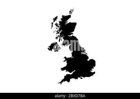 Carte du Royaume-Uni ou de l'Angleterre avec un ton gris sur fond blanc, illustration, texturée , symboles du Royaume-Uni ou de l'Angleterre, illustration vectorielle Illustration de Vecteur