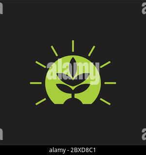 Plante verte géométrique simple vecteur logo cercle Illustration de Vecteur