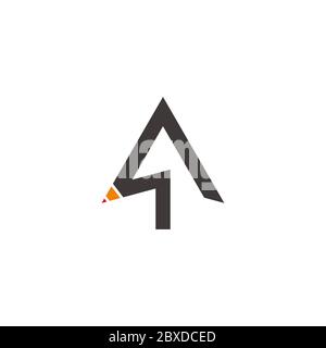 flèche crayon vers le haut symbole de succès géométrique simple vecteur de logo Illustration de Vecteur