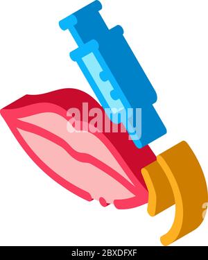 illustration vectorielle d'icône isométrique injection de lèvre Illustration de Vecteur