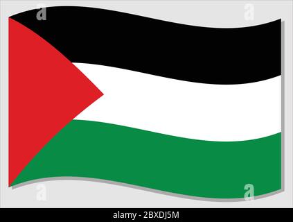 Drapeau de la Palestine vecteur graphique. Illustration du drapeau palestinien. Drapeau de la Palestine le vent de wavin est un symbole de liberté et d'ind Illustration de Vecteur