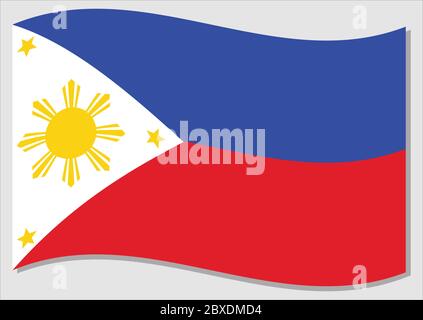 Drapeau des Philippines graphique vectoriel. Illustration du drapeau philippin. Drapeau des Philippines wavin dans le vent est un symbole de liberté et dans Illustration de Vecteur