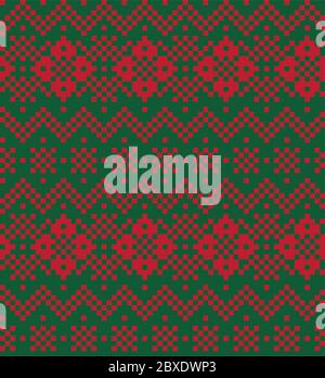 Fond à motif jacquard de Noël - fond à motif jacquard de Noël pour les textiles, les tricots et les motifs de mode Illustration de Vecteur