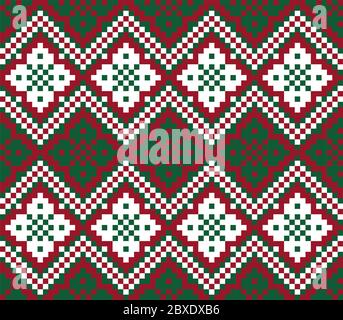 Fond à motif jacquard de Noël - fond à motif jacquard de Noël pour les textiles, les tricots et les motifs de mode Illustration de Vecteur