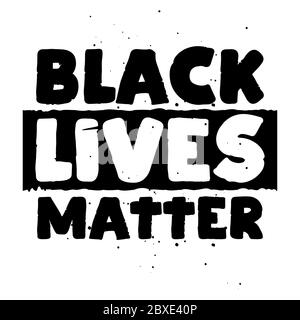 Les vies noires comptent - arrêter le racisme, un joli slogan contre la discrimination. Calligraphie moderne avec panneau stop. Bon pour la réservation de ferraille, affiches, textiles, Illustration de Vecteur