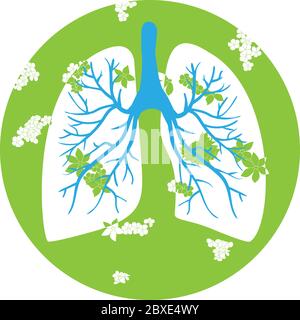 Ballonnements, poumons sains. Journée mondiale contre la pneumonie. La lutte contre la tuberculose en médecine. Les poumons du fumeur et en bonne santé. Floraison Illustration de Vecteur