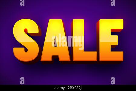 Affiche ou prospectus. 3D Word sale sur fond sombre. Illustration vectorielle Illustration de Vecteur