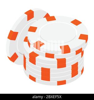 Casino Chips piles vue isométrique isolée sur fond blanc. Vecteur. Illustration de Vecteur