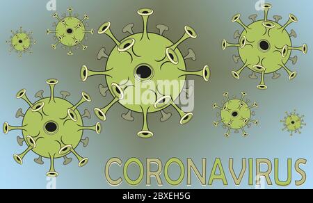 Corona virus Cluster Illustration fait dans Photoshop. Banque D'Images