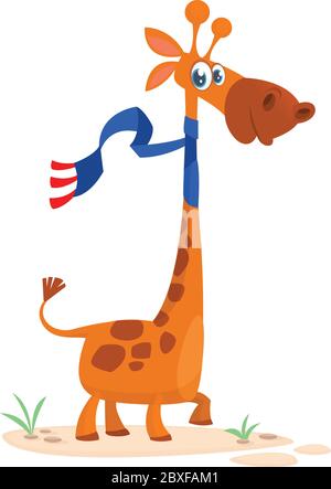 Girafe à motif caricature. Illustration vectorielle Illustration de Vecteur